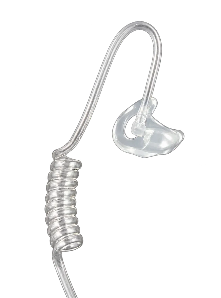 Molde à medida transparente com tubo acústico em espiral para retorno de televisão